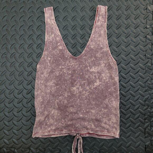 American Eagle Soft and Sexy Rib Tank XS Lace Up Tie Dye Top - Picture 4 of 6